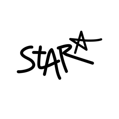 El yazısı yıldız logo tasarım şablonu