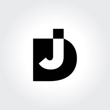 DJ logo tasarımı. Yaratıcı tipografi tedavi siyah beyaz