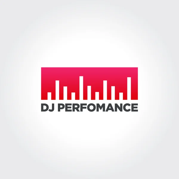 Diseño del logo DJ. Concepto de sonido creativo — Vector de stock
