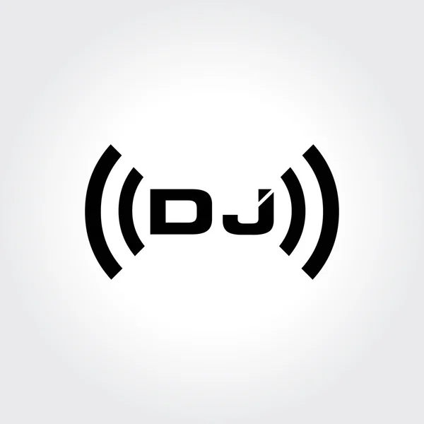 DJ logo ontwerp. Creatieve Typografie behandeling in zwart-wit — Stockvector