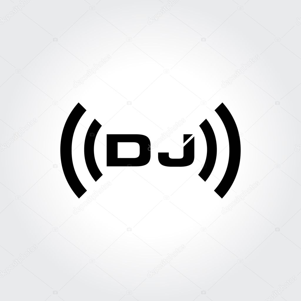 Dj Logo Design Creative Typography Treatment In Black And White Stock Vector C Srirejeki