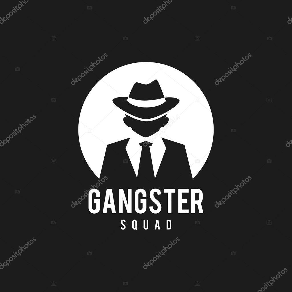 Gangsters silhouette in black and white