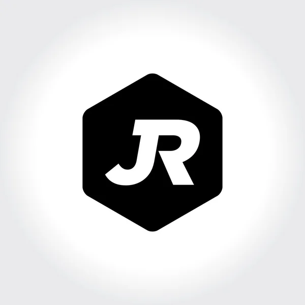 Jr kezdeti monogram hatszög logó — Stock Vector