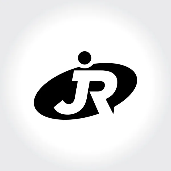 Jr monogram első ovális embléma — Stock Vector