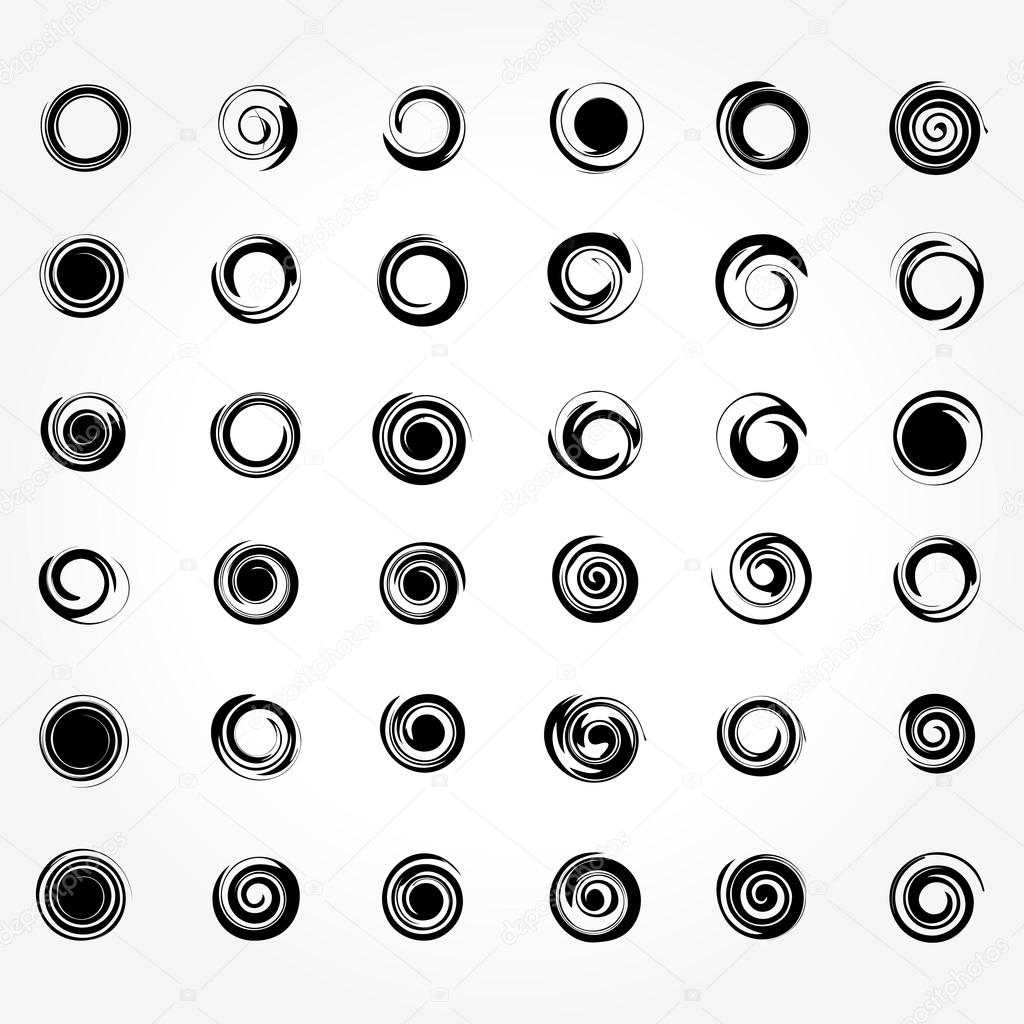 Abstract Spiral Set Vector illustration