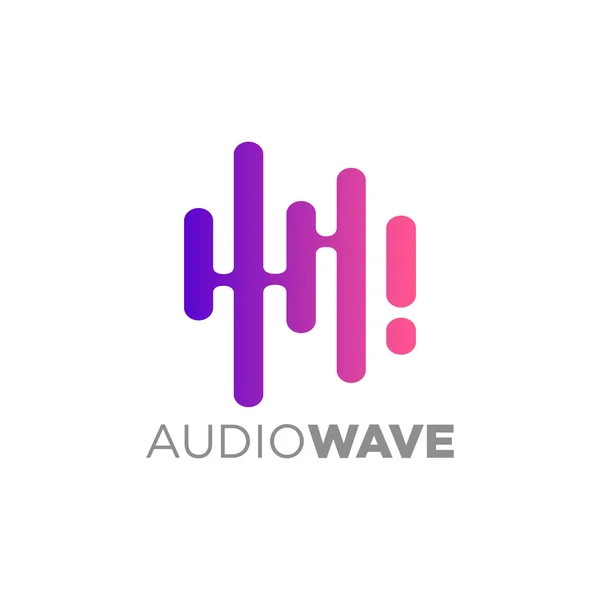 Koncepcja logo audio wave, Multimedia Technology tematyczne, abstrakcyjny kształt — Wektor stockowy