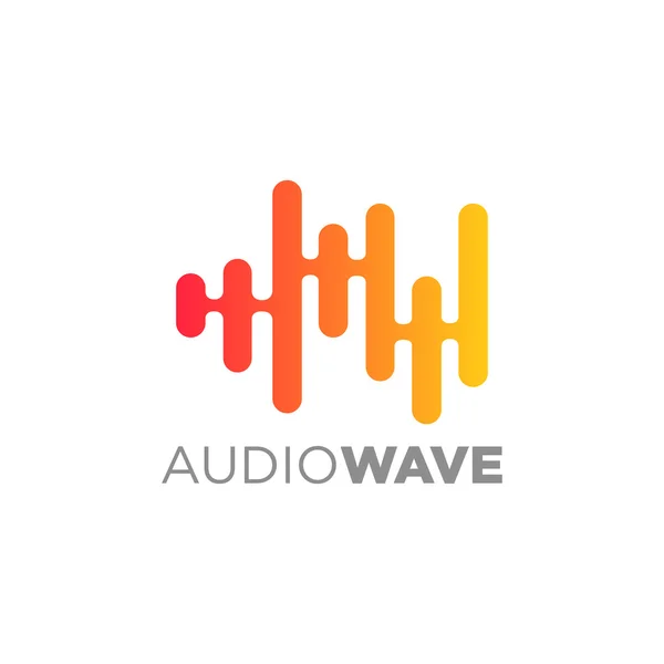 Audio Wave Logo Konzept, Multimediatechnologie thematisch, abstrakte Form — Stockvektor