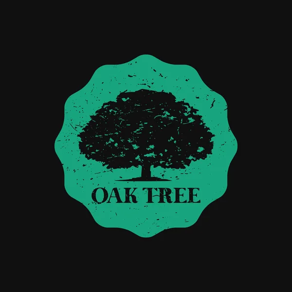 Meşe ağacı Logo koyu arka plan — Stok Vektör