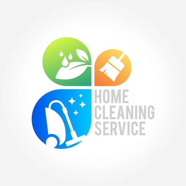 Cleaning Service Business logo design, Eco Friendly Concept for Interior, Home and Building — Stock Vector