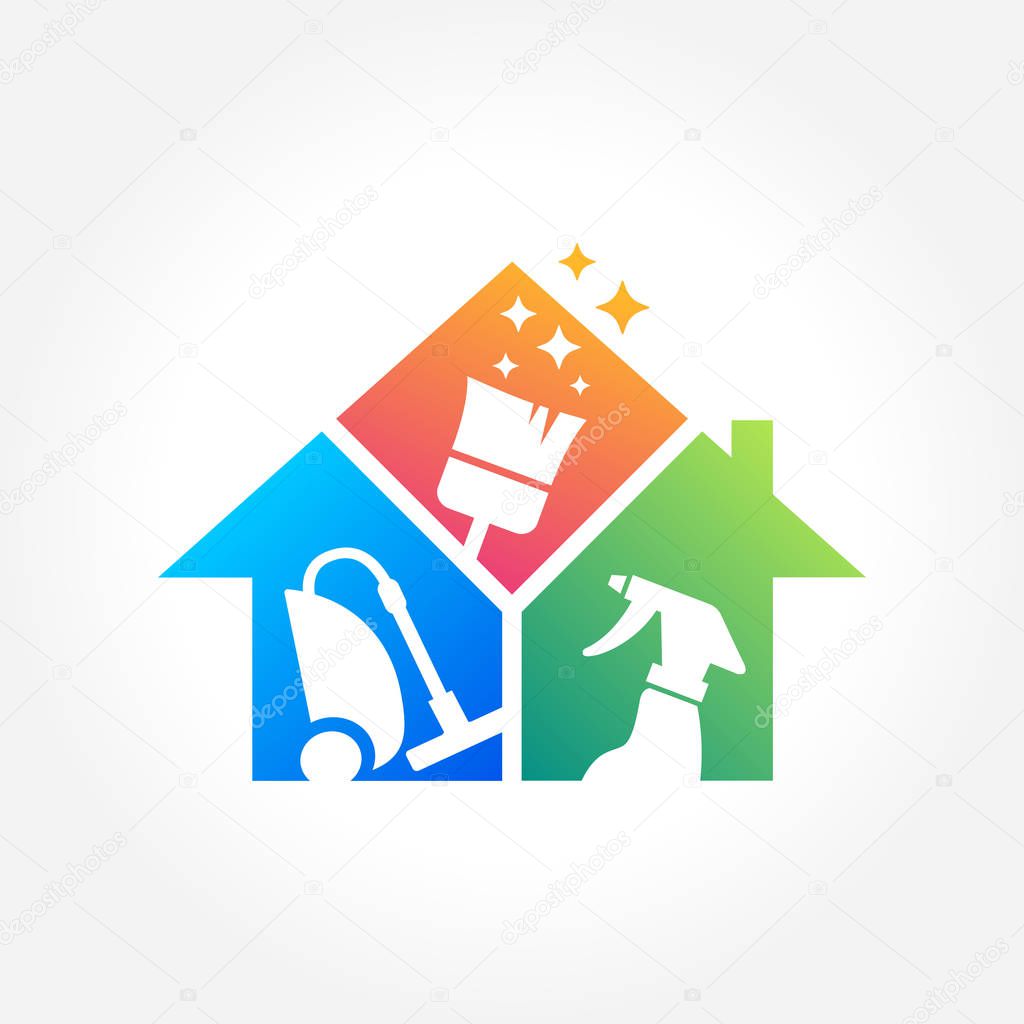 Cleaning Service Business logo design, Eco Friendly Concept for Interior, Home and Building