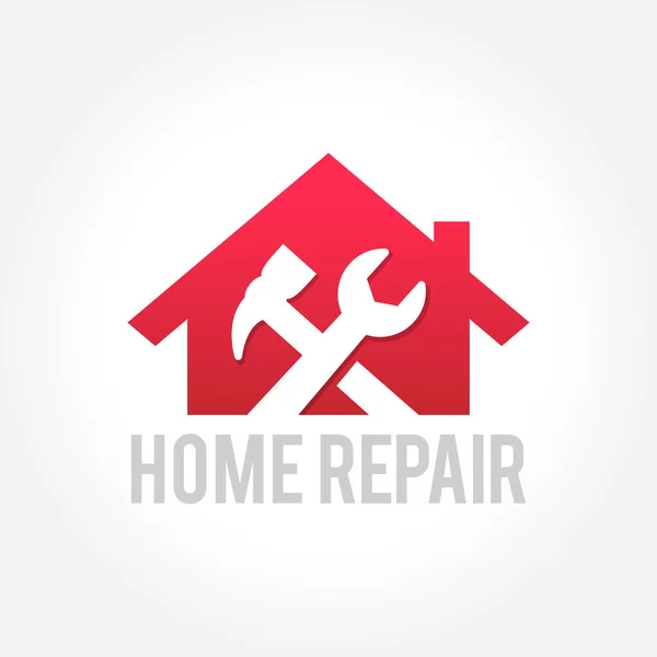 Emblema de reparación del hogar y símbolo de una casa — Vector de stock