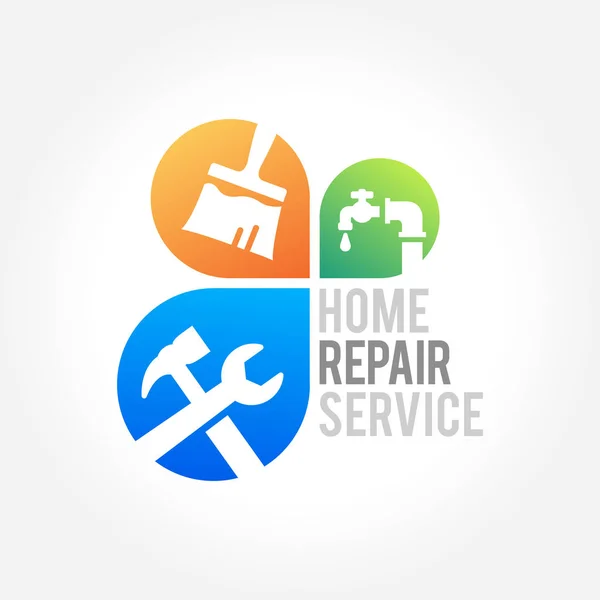 Home repair emblem and symbol of a house — Stock Vector