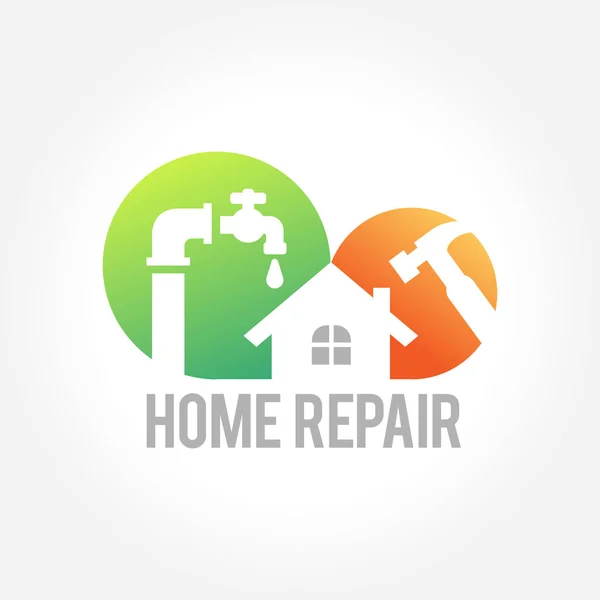 Home repair emblem and symbol of a house — Stock Vector