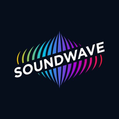 Müzik Logo kavramı ses dalgası, ses teknolojisi, soyut şekli