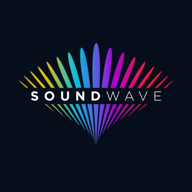 Müzik Logo kavramı ses dalgası, ses teknolojisi, soyut şekli