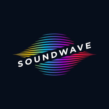 Müzik Logo kavramı ses dalgası, ses teknolojisi, soyut şekli
