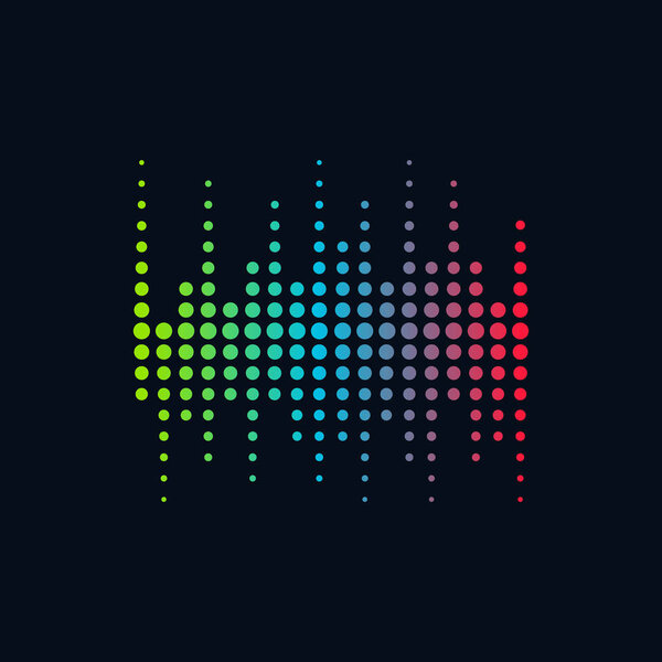 Music Logo concept Sound Wave, Audio Technology, Abstract Shape