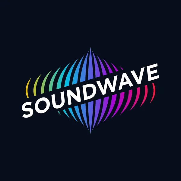 Música Logo concepto de onda de sonido, Tecnología de audio, Forma abstracta — Vector de stock