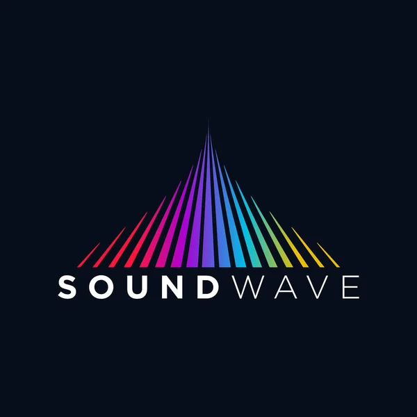 Musik-logotypen konceptet ljudvåg, Audio Teknologien, abstrakt form — Stock vektor