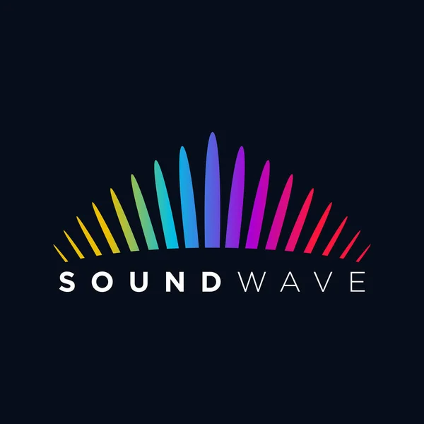 Zene Logo fogalom hang hullám, Audio technológia, absztrakt forma — Stock Vector