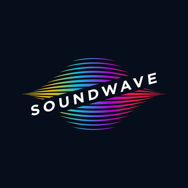 Concept de logo musical onde sonore, Technologie audio, Forme abstraite — Image vectorielle