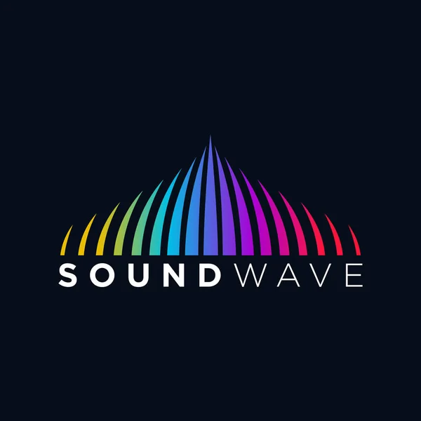 Música Logo concepto de onda de sonido, Tecnología de audio, Forma abstracta — Vector de stock