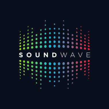 Müzik Logo kavramı ses dalgası, ses teknolojisi, soyut şekli