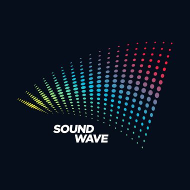 Müzik Logo kavramı ses dalgası, ses teknolojisi, soyut şekli