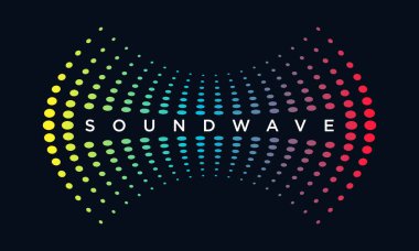 Müzik Logo kavramı ses dalgası, ses teknolojisi, soyut şekli