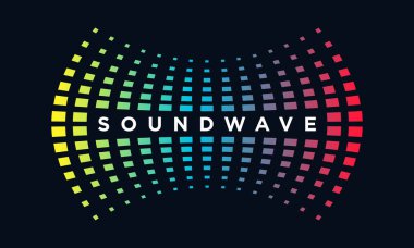 Müzik Logo kavramı ses dalgası, ses teknolojisi, soyut şekli
