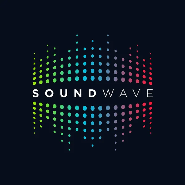 Música Logo concepto de onda de sonido, Tecnología de audio, Forma abstracta — Vector de stock