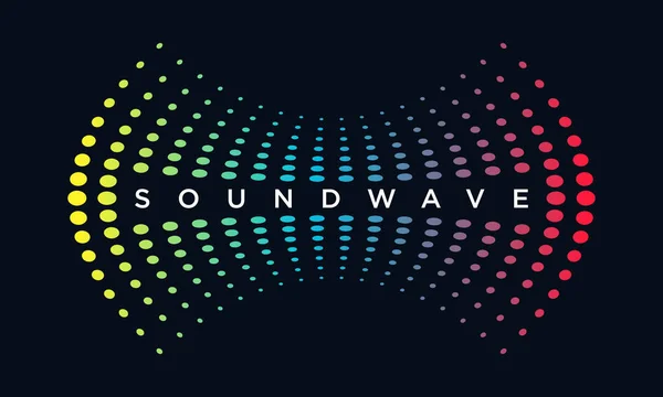 音楽ロゴ コンセプト サウンド ウェーブ、オーディオ技術、抽象的な形 — ストックベクタ