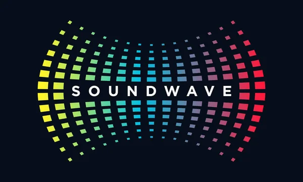Música Logo concepto de onda de sonido, Tecnología de audio, Forma abstracta — Vector de stock