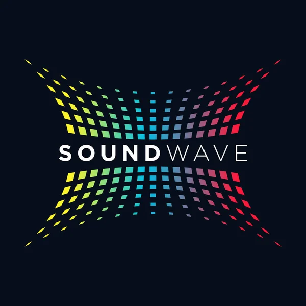 Música Logo concepto de onda de sonido, Tecnología de audio, Forma abstracta — Archivo Imágenes Vectoriales