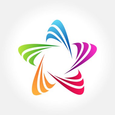 Renkli yıldız logo ve simge tasarım