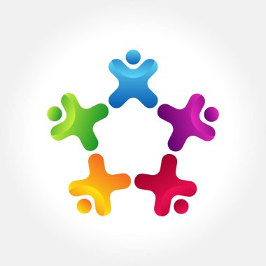 Renkli yıldız logo ve simge tasarım