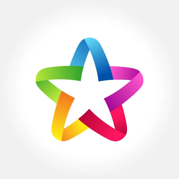 Logo colorato Star e design dell'icona — Vettoriale Stock
