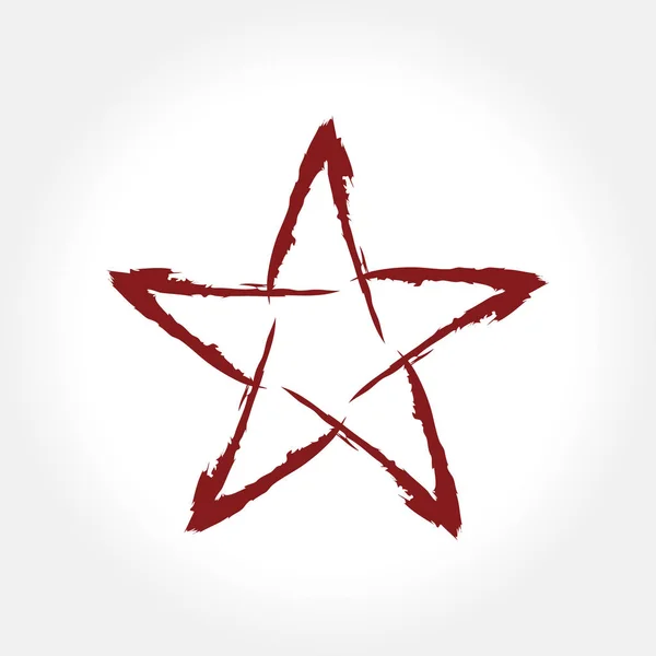 Logotipo de la estrella dibujada a mano y diseño de icono — Vector de stock