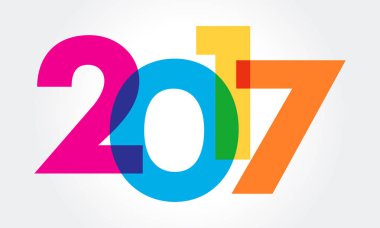Mutlu yeni yıl 2017 metin tasarlamak vektör