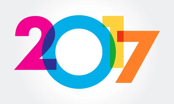 新年快乐 2017年文本设计矢量 — 图库矢量图片