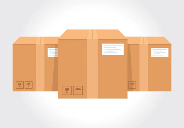 Ισομετρική χάρτινο κουτί συσκευασίας απομονωμένες, σχεδιασμό εικονογράφηση διάνυσμα — Διανυσματικό Αρχείο
