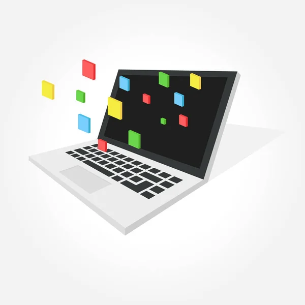 Isometrischer Vektor Notebook Laptop Illustration — Stockvektor