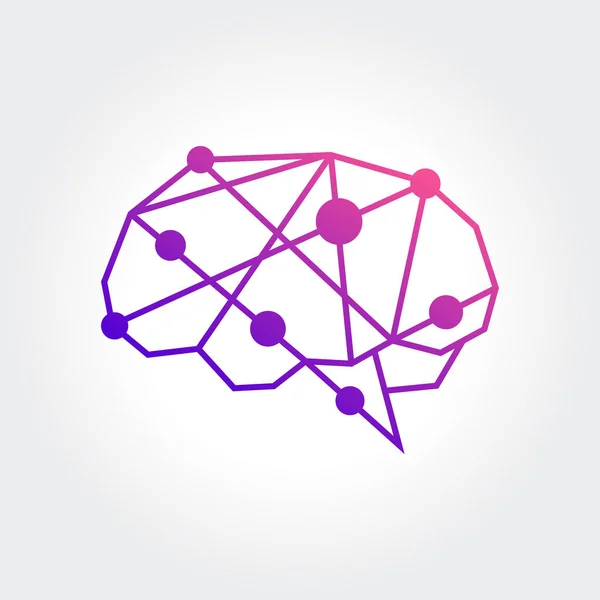 Brain Logo Silhouette Design Vektor-Vorlage. Konzept durchdenken — Stockvektor