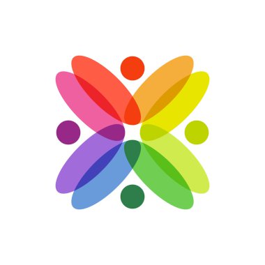 Renkli örtüşen soyut sembolü