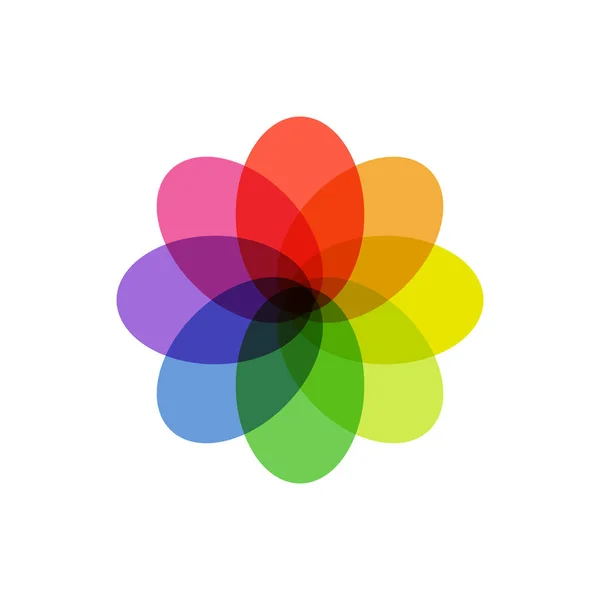 Kleurrijke abstracte symbool overlappen — Stockvector