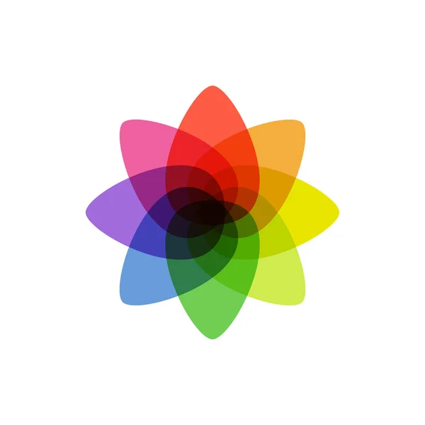 Farbenfrohe überlappende abstrakte Symbole — Stockvektor