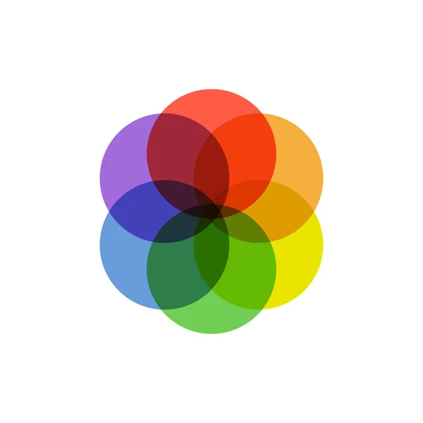 Farbenfrohe überlappende abstrakte Symbole — Stockvektor