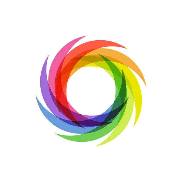 Kleurrijke abstracte symbool overlappen — Stockvector
