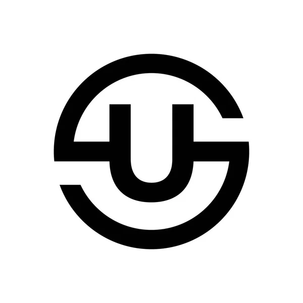 Lettre S symbole Combinaison avec U — Image vectorielle