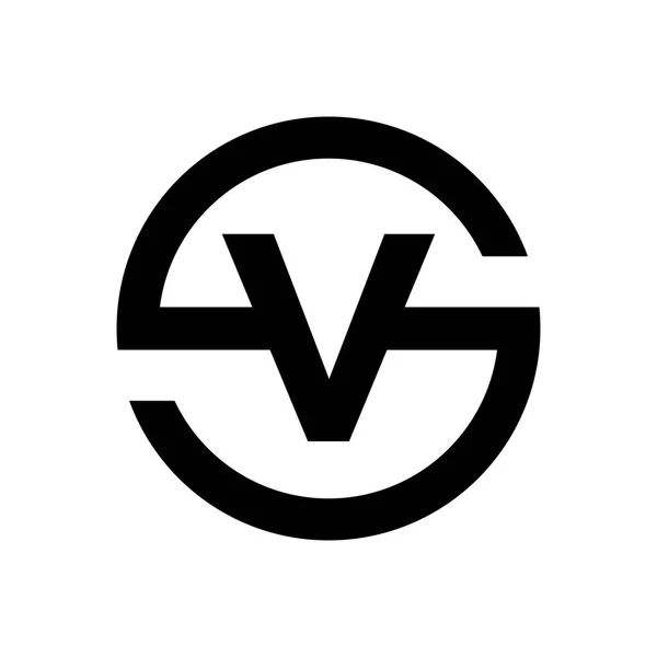 Letter S symbool combinatie met V — Stockvector